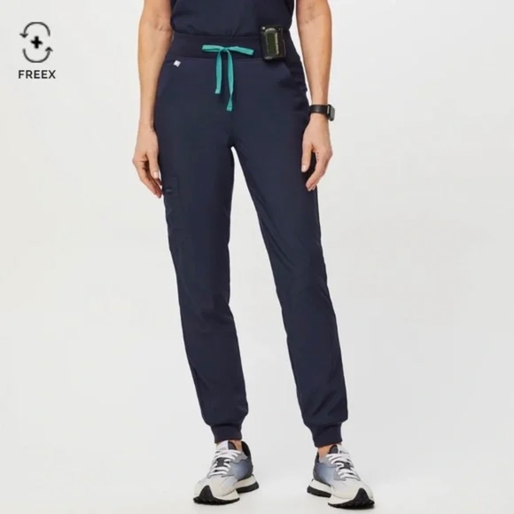 FIGS Zamora™ FREEx™ High waisted Jogger Scrub Pants Navy XXL - Picture 1 of 11